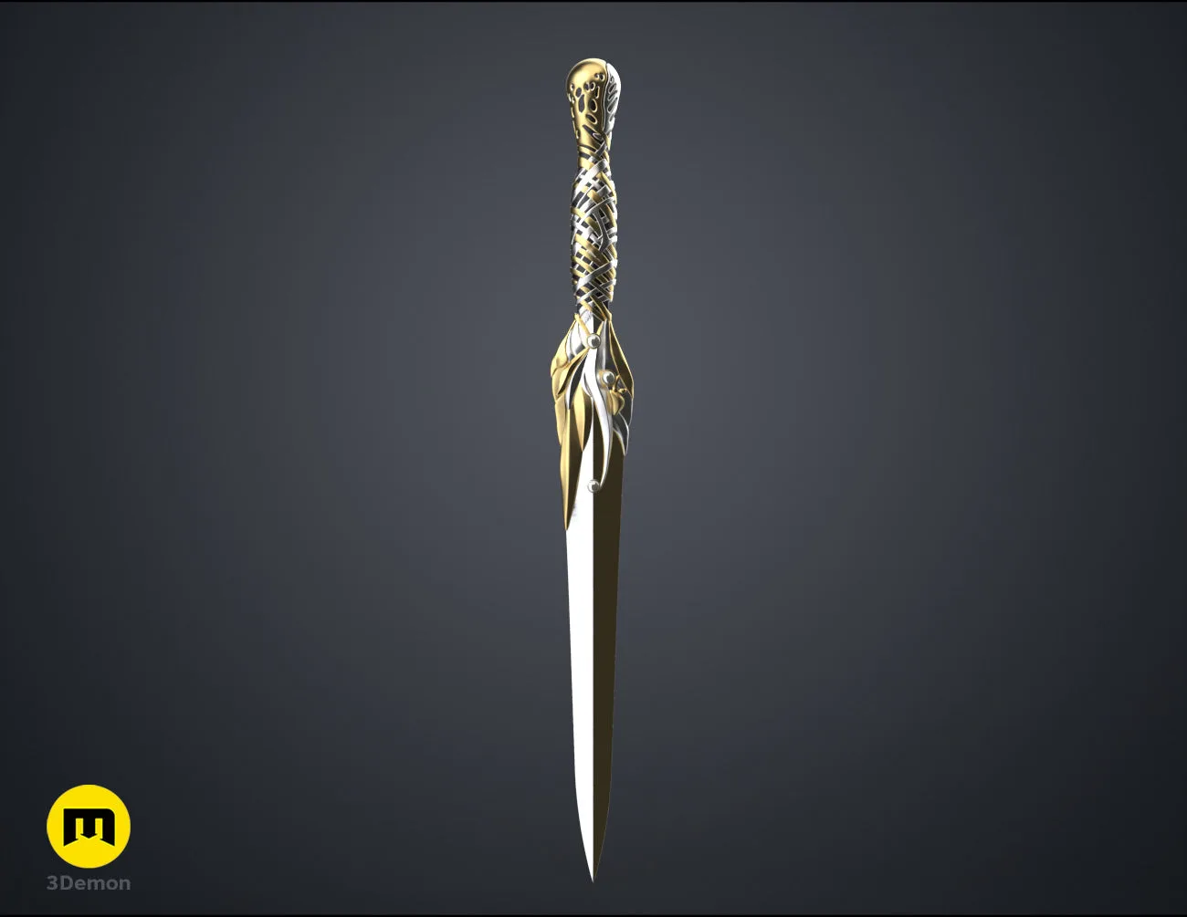 Galadriel's Dagger & Sheath - Rings of Power STL 3D print, rear view showing design details