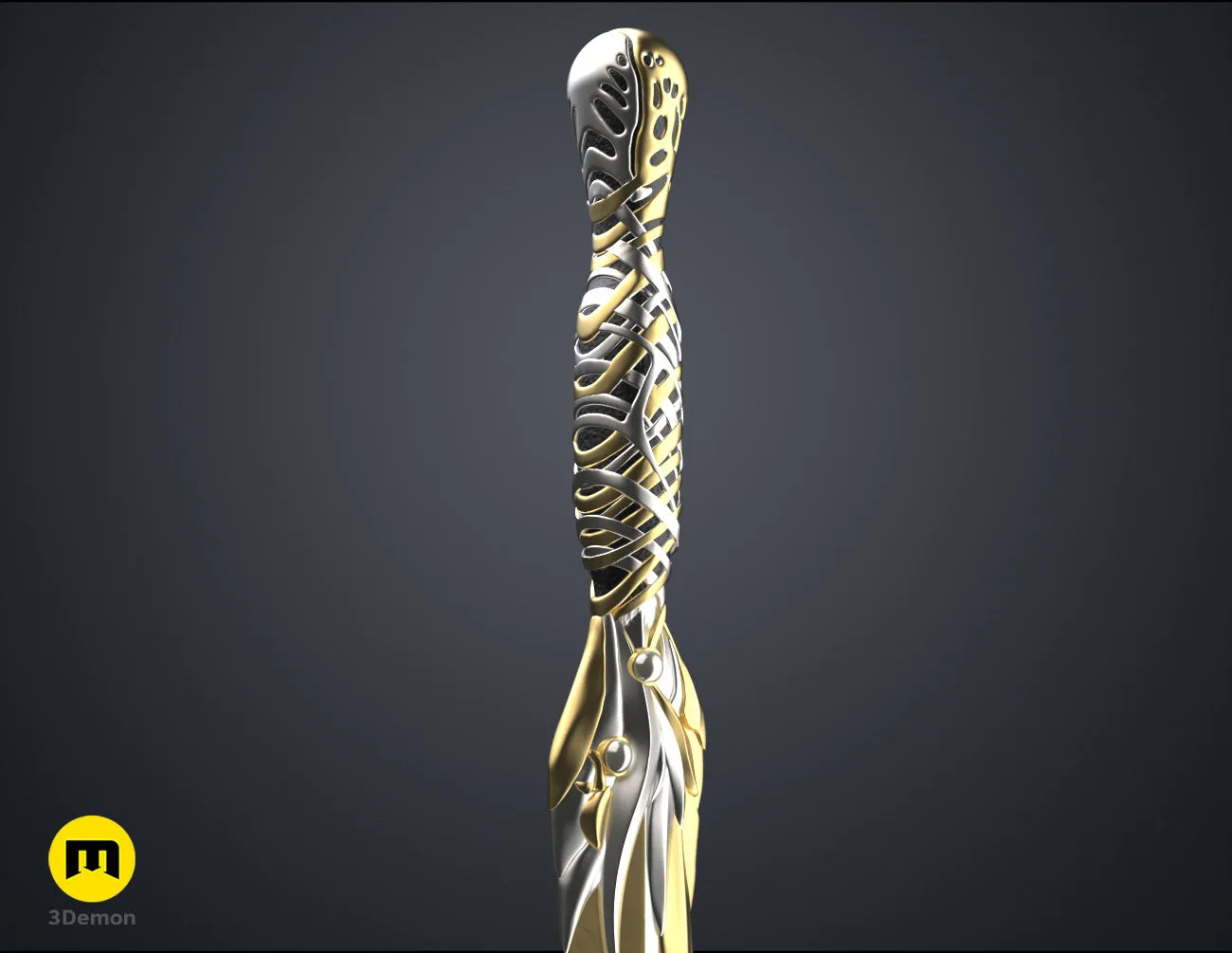 3D model render of Galadriel's Dagger & Sheath - Rings of Power STL, three-quarter view of the design