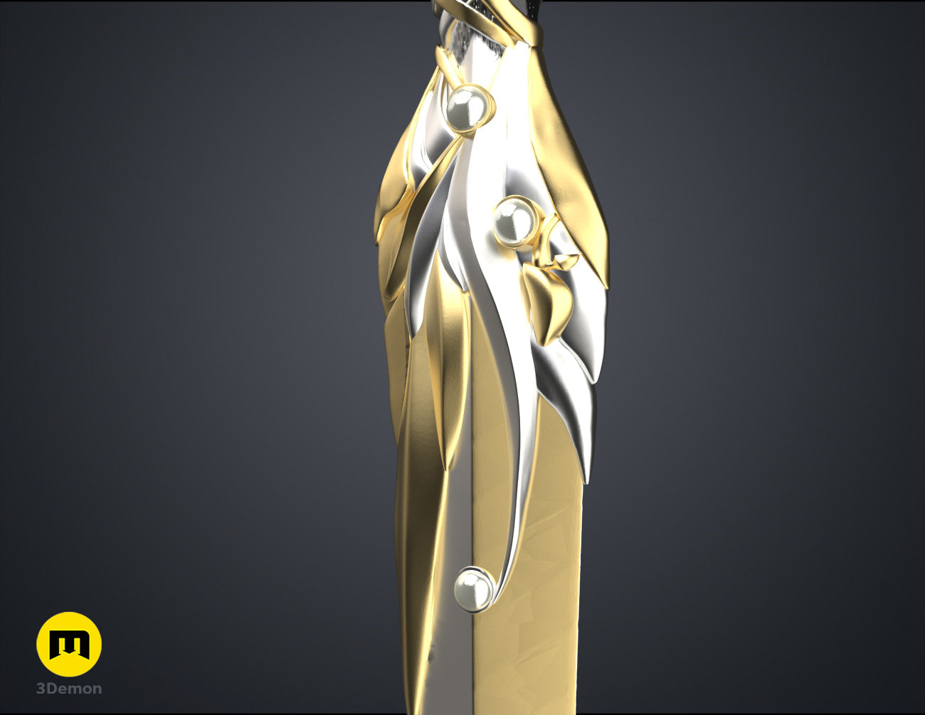 STL preview of Galadriel's Dagger & Sheath - Rings of Power STL, back detail of the design