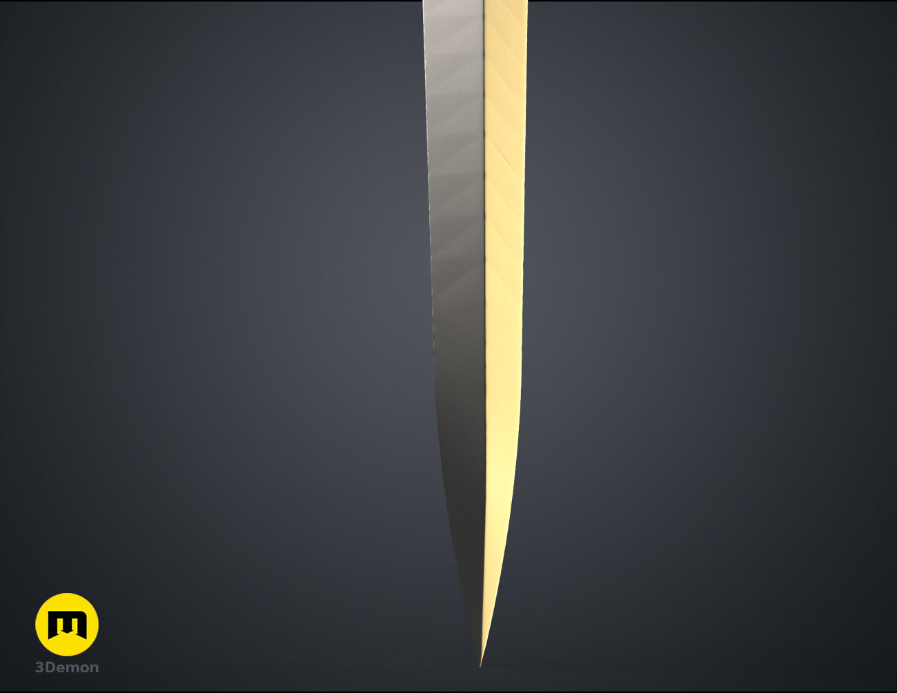 CGI render of Galadriel's Dagger & Sheath - Rings of Power STL, alternate angle of the design