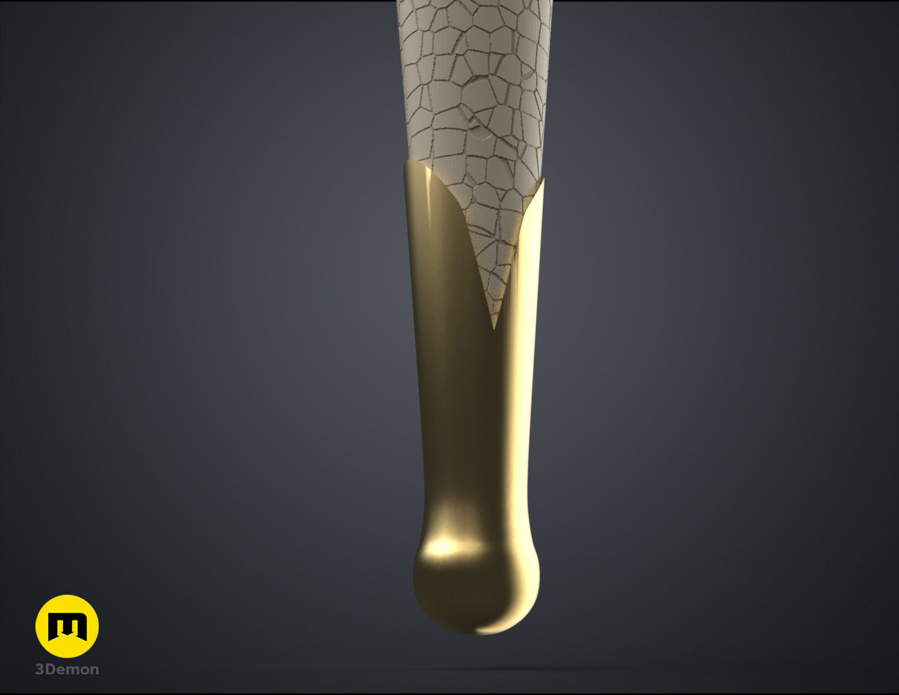 Digital 3D render of Galadriel's Dagger & Sheath - Rings of Power STL, front view of the design