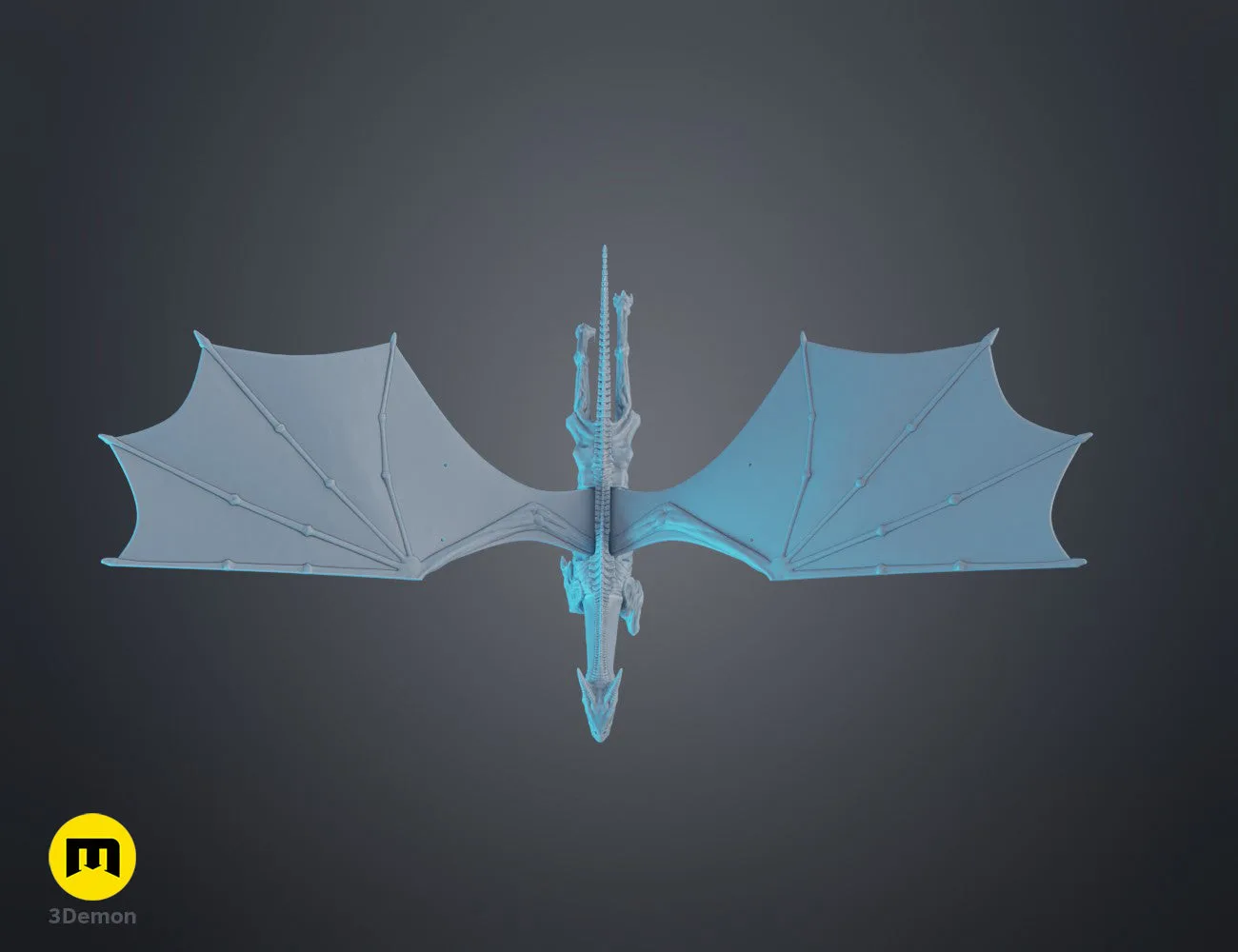 Printable 3D model of Thestral Flying Mobile - Harry Potter STL, three-quarter view of the design
