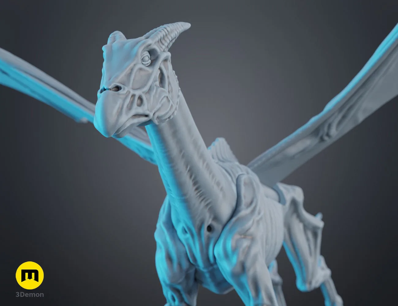 3D model of Thestral Flying Mobile - Harry Potter STL, back detail of the design