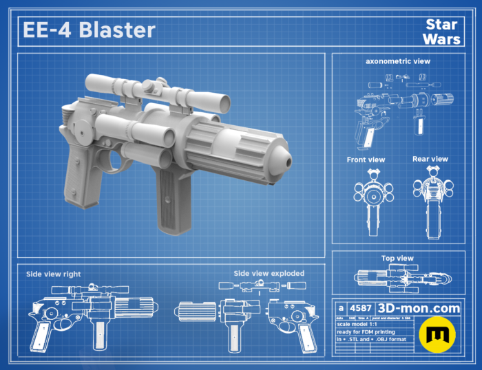 EE-4 Blaster — 3D printable STL model