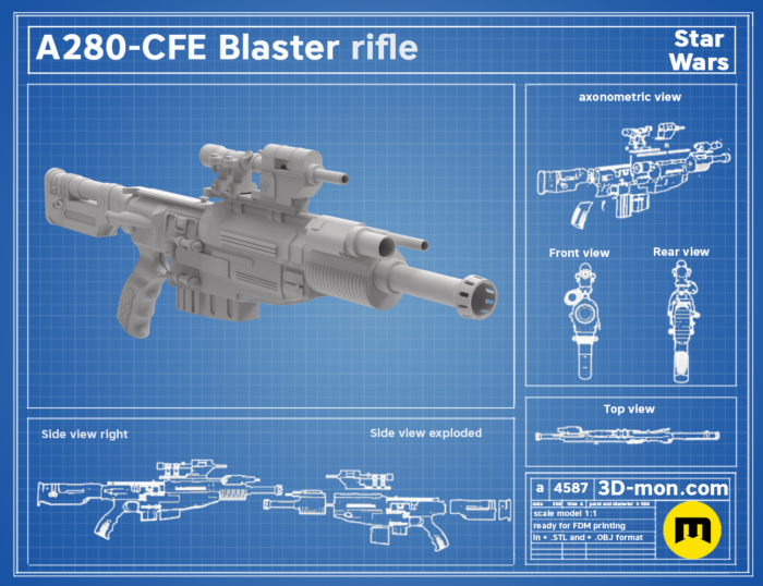 A280-CFE Blaster rifle — 3D printable STL model