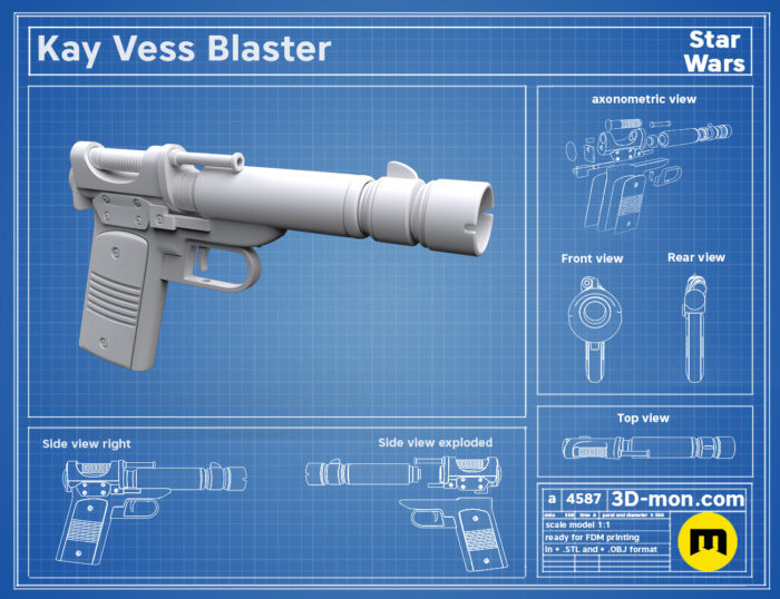Kay Vess Blaster - Star Wars Outlaws — 3D printable STL model