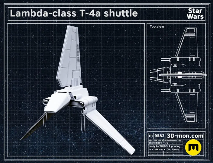 Lambda-class T-4a shuttle — 3D printable STL model