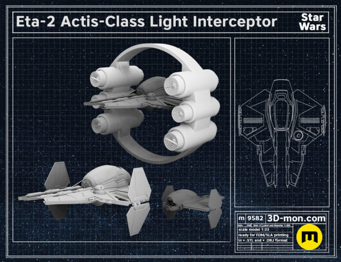 Eta-2 Actis-Class Light Interceptor — 3D printable STL model