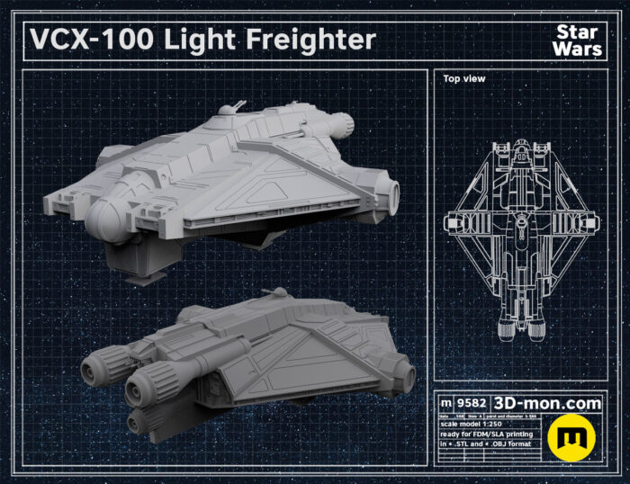 VCX-100 Light Fighter - Hera's ship — 3D printable STL model
