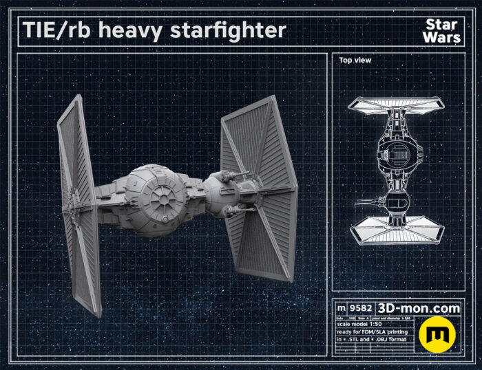 TIE/rb Heavy Starfighter — 3D printable STL model