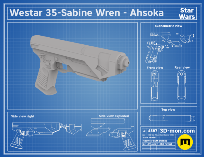 Westar-35 Sabine Wren blasters - Ahsoka — 3D printable STL model