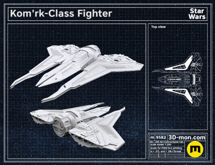 Kom'rk-Class Fighter — 3D printable STL model