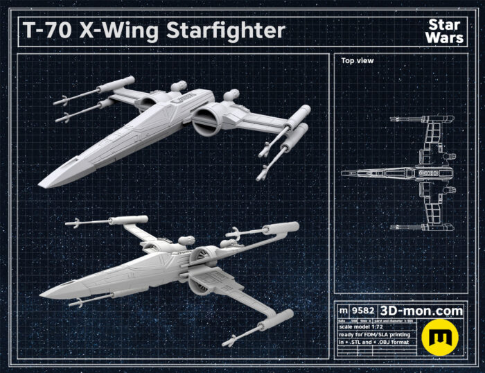 T-70 X-Wing Starfighter — 3D printable STL model