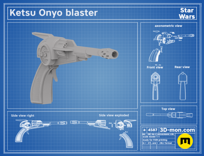 Ketsu Onyo blaster — 3D printable STL model