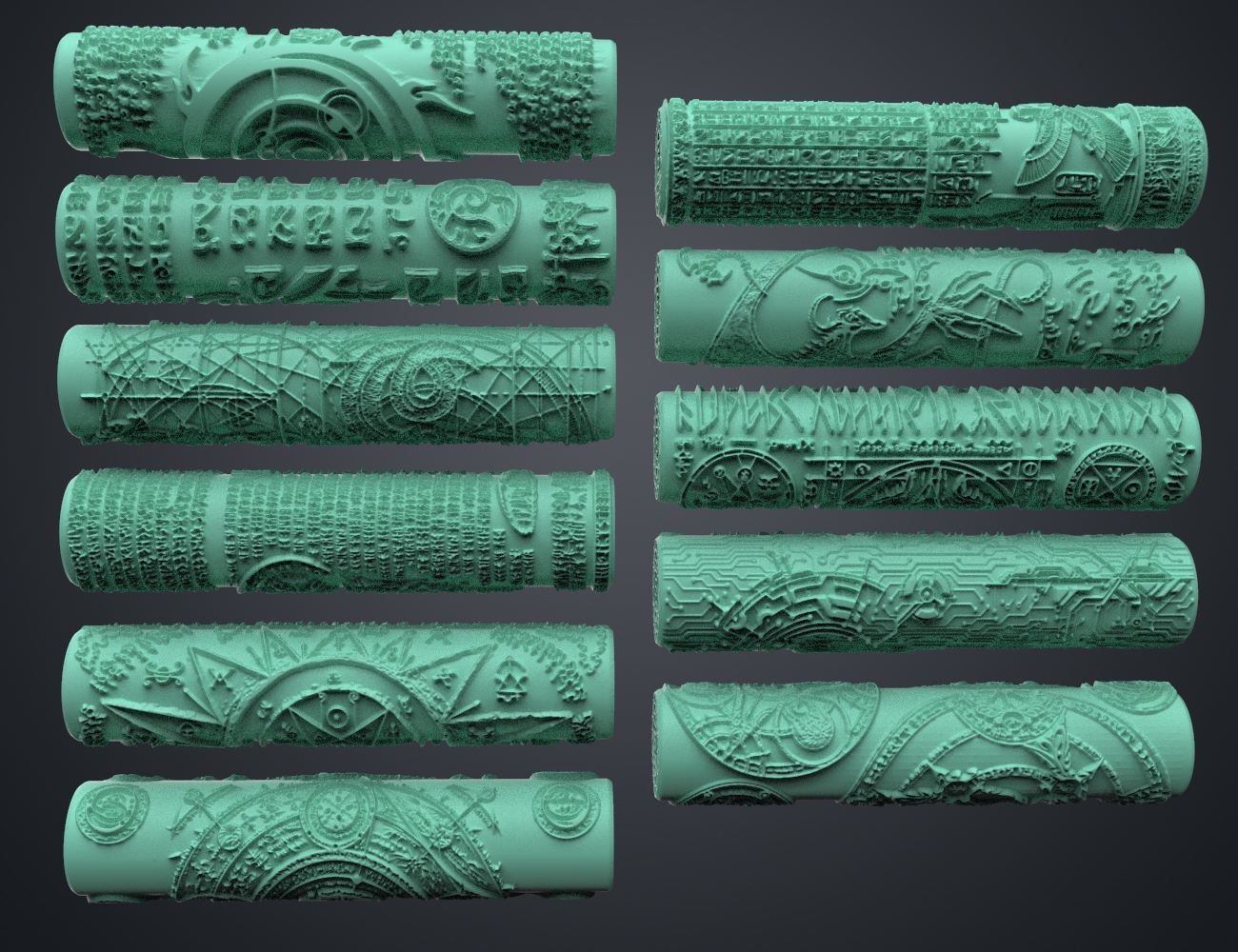 Decorative Art Texture Roller - 7 Roller (Python Pattern) 