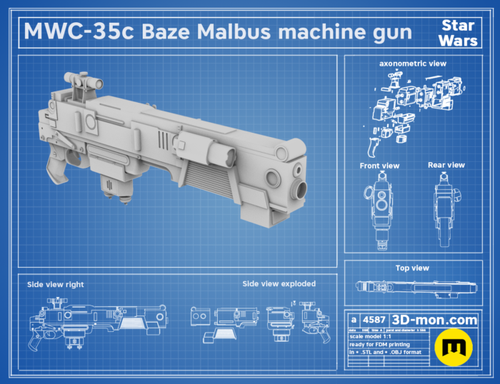 M-35 Baze Malbus machine gun — 3D printable STL model