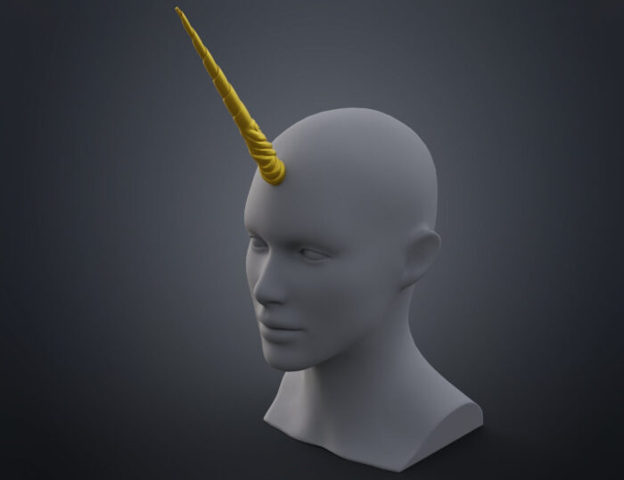 Decorated Unicorn horn — 3D printable STL model