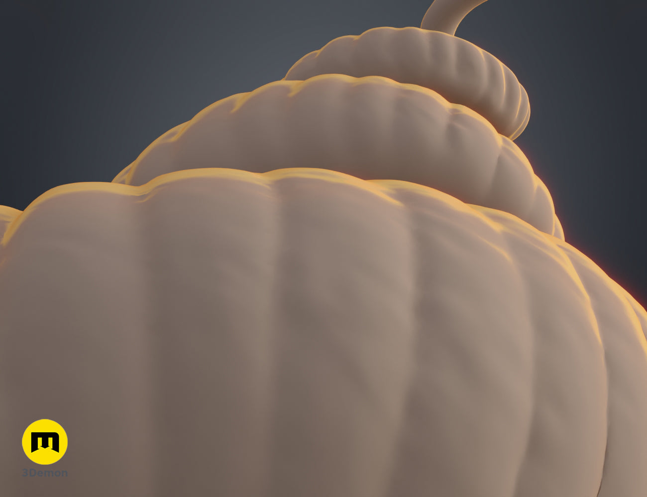 Textured 3D render of Helical horns STL, dual curved beige horns, 3D print cosplay prop.