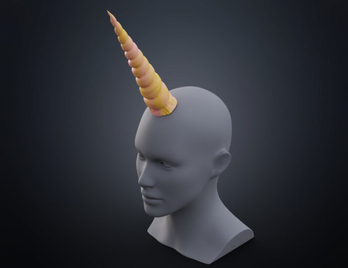 Textured Unicorn horns — 3D printable STL model