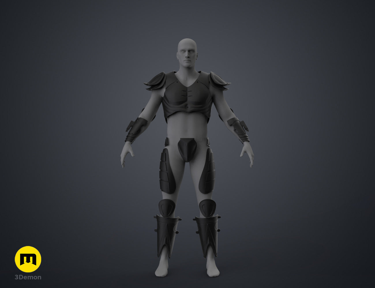 3D render of Kull Warrior Armor - Stargate, fantasy armor on a mannequin figure.