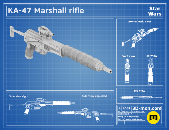 KA-47 Marshall rifle — 3D printable STL model