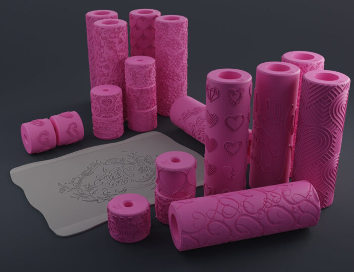 Valentine's Day Texture Rollers — 3D printable STL model