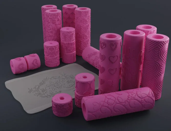 Valentine's Day Texture Rollers — 3D printable STL model