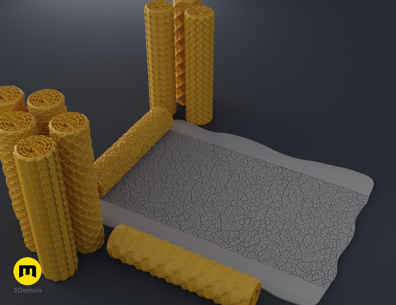 DnD Texture Rollers – Scales and armor — 3D printable STL model