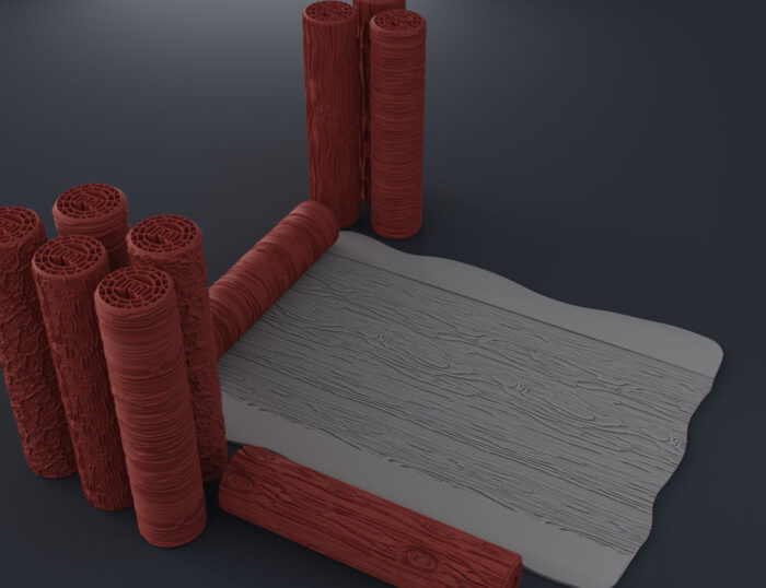 DnD Texture Rollers – Wood and tree bark — 3D printable STL model