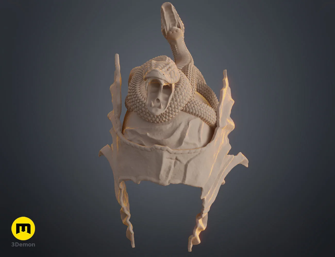 Side view clay render of the Messmer helmet, showing the detail of the helmet's side plates and wings.