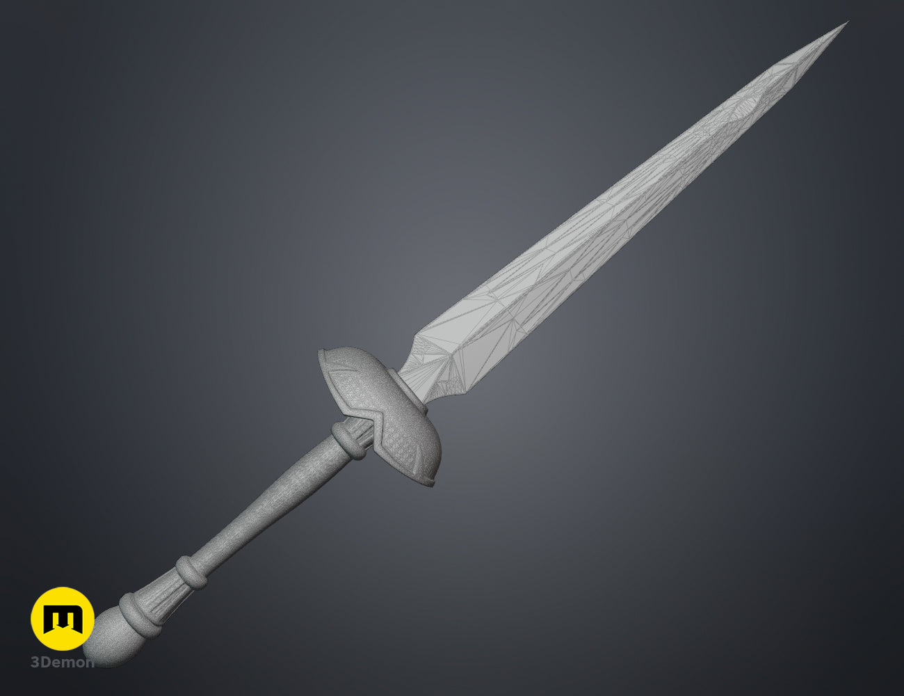 Wireframe mesh render of Raphtalia Cosplay Bundle - The Rising of the Shield Hero STL, full polygon structure