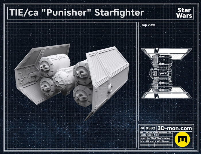 TIE/ca Punisher Starfighter — 3D printable STL model