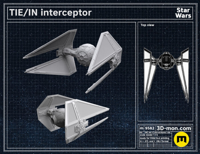 TIE/IN interceptor — 3D printable STL model
