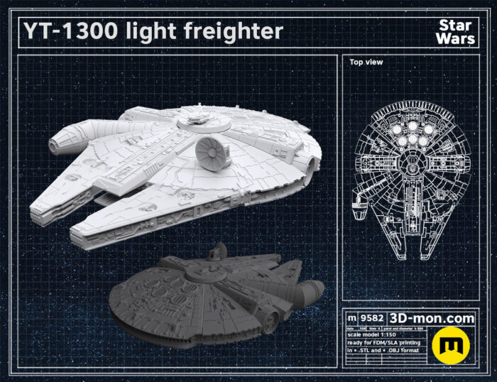 YT-1300 light freighter — 3D printable STL model