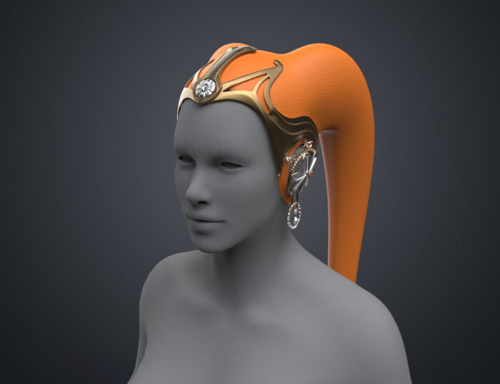 Garsa Fwip’s Lekku and Headpiece – Star Wars — 3D printable STL model