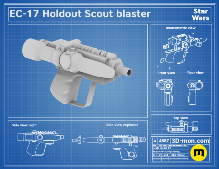 EC-17 Holdout Scout blaster — 3D printable STL model