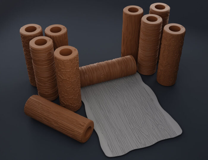 Texture Rollers - Wood and tree bark — 3D printable STL model