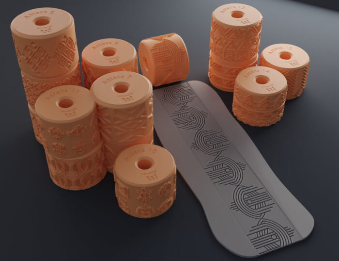 Texture Rollers - Aztec middle patterns — 3D printable STL model