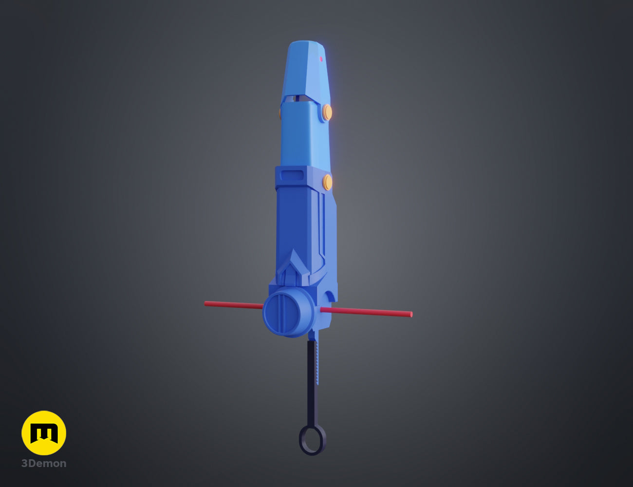 3D model render of a single mechanical finger assembly with internal linkages for Arcane Vi's gauntlet.
