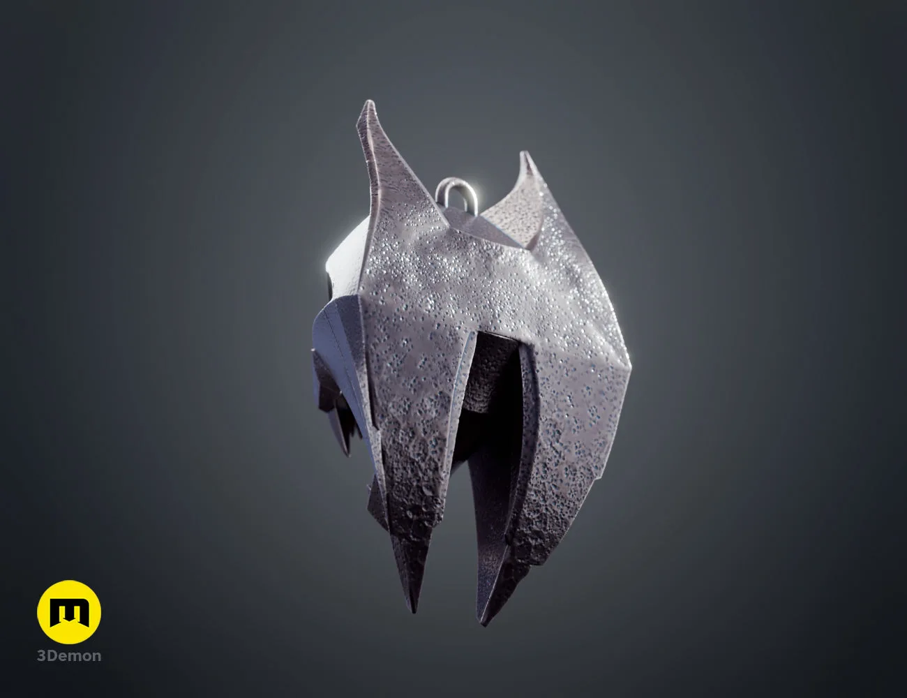 Back view render of the Witcher 4 Lynx medallion showing pitted metal texture – Witcher 4 Lynx Pendant 3D print | 3Demon
