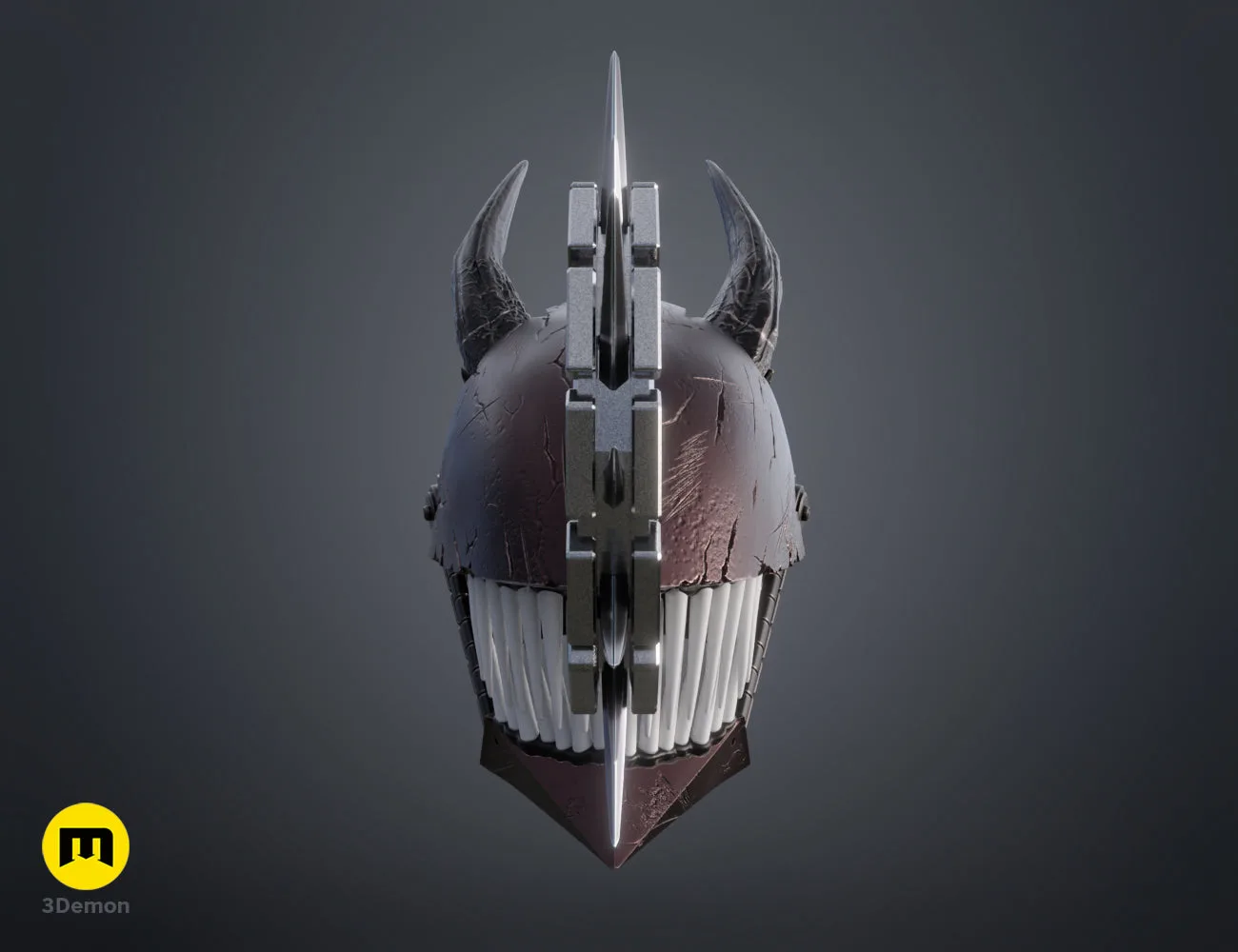 Close-up side 3D render of the Chainsaw Man True Devil Form helmet – Chainsaw Man True Devil Form Helmet 3D print | 3Demon
