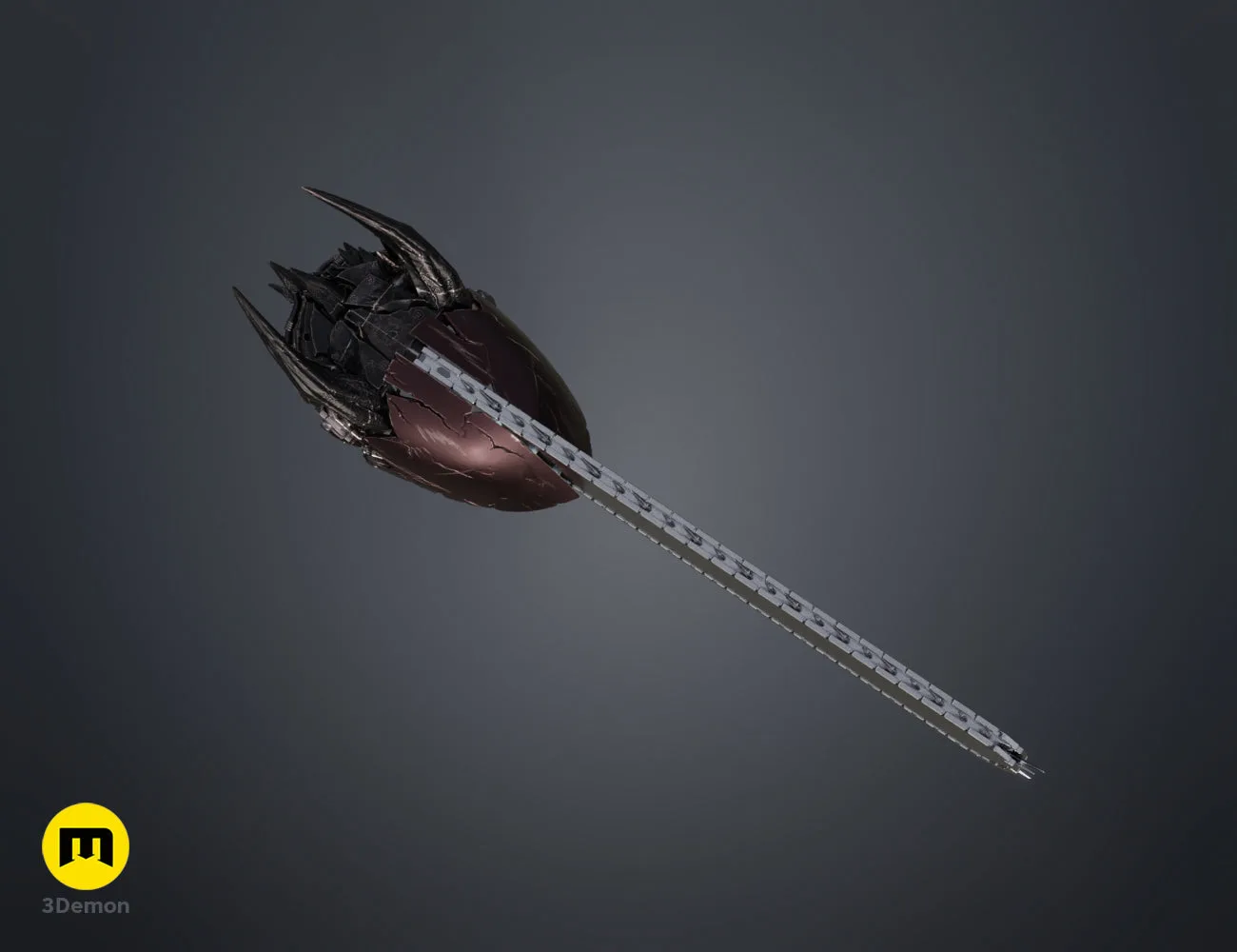 Side 3D render of the Chainsaw Man True Devil Form helmet – Chainsaw Man True Devil Form Helmet 3D print | 3Demon