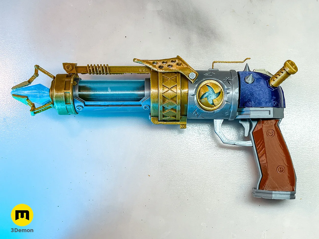 Close-up of the 3D printed trigger and grip section of Jinx's Arcane blaster – Jinx Arcane S2 Pistol 3D print | 3Demon
