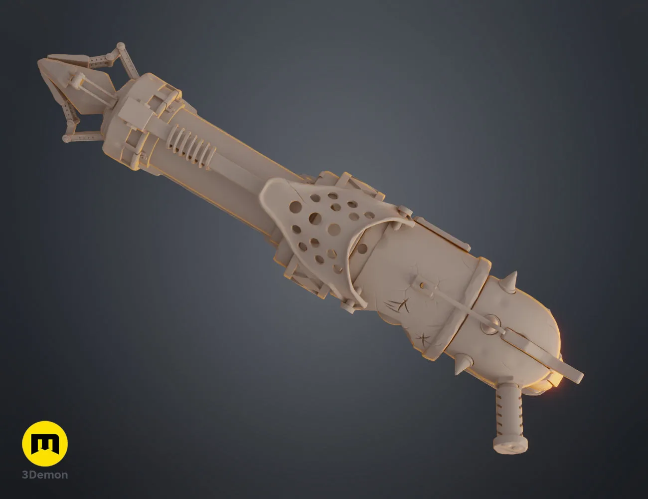 Top-down view 3D render of the Jinx Arcane season 2 pistol model – Jinx Arcane S2 Pistol 3D print | 3Demon