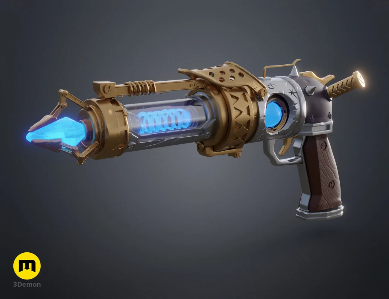 Realistic 3D render of the Jinx Arcane season 2 blaster prop replica – Jinx Arcane S2 Pistol 3D print | 3Demon