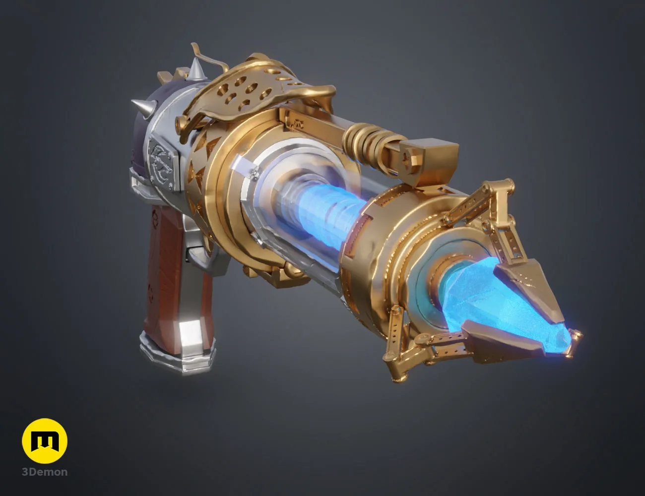 Alternative colorful 3D render of the Jinx Arcane blaster prop – Jinx Arcane S2 Pistol 3D print | 3Demon