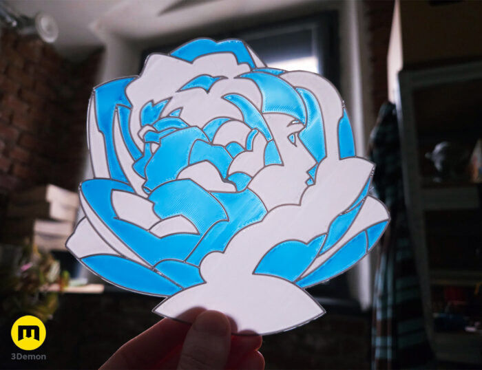 Arcane Blue Rose - Powder and Ekko Stained Glass — 3D printable STL model