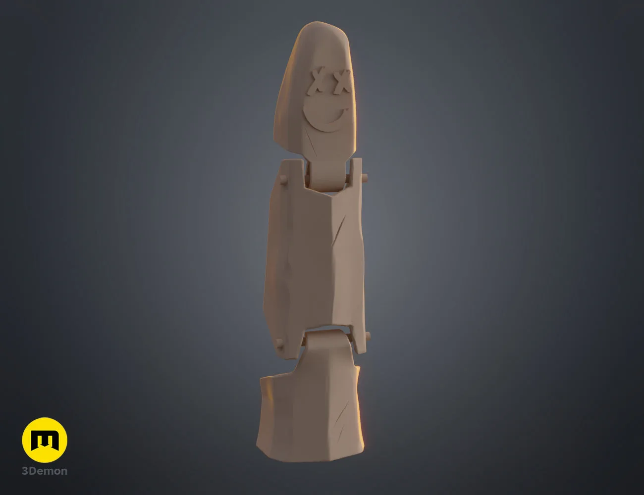 Front-top 3D render view of Jinx finger armor – Jinx Finger from Arcane 3D print | 3Demon