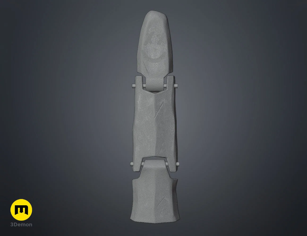Close-up wireframe mesh of Jinx finger armor tip – Jinx Finger from Arcane 3D print | 3Demon