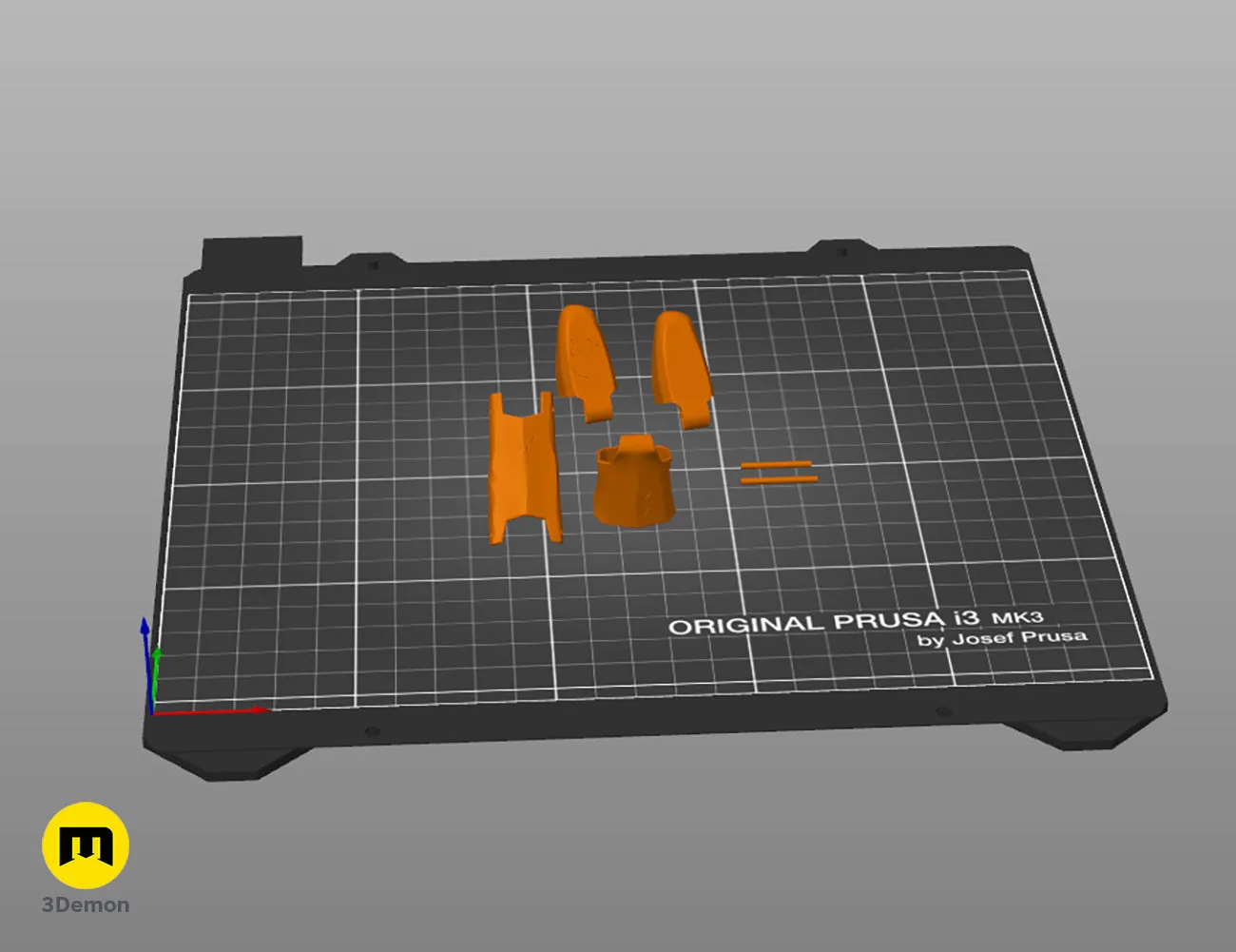 3D model of Jinx finger armor in a slicer software preview – Jinx Finger from Arcane 3D print | 3Demon